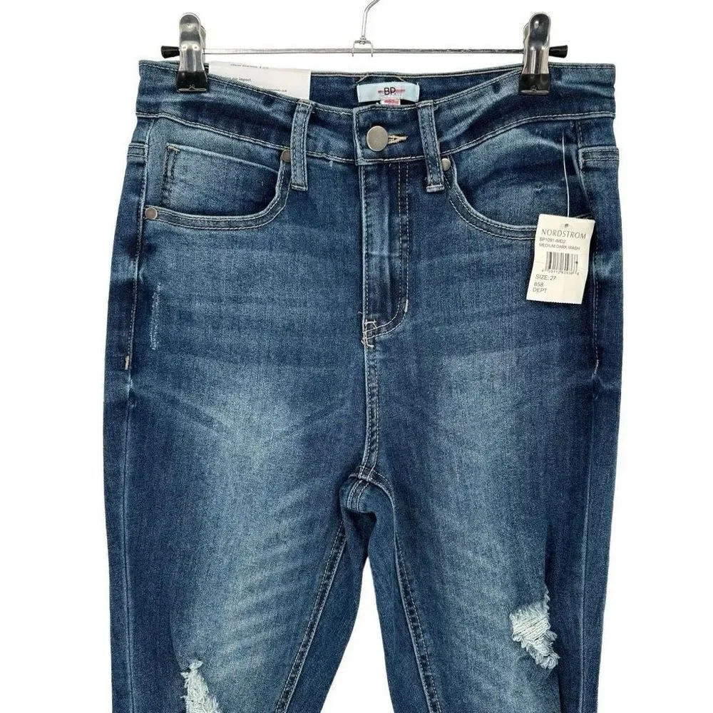 BP Jeans High‎ Rise Skinny Distressed Jeans Size 27 NWT